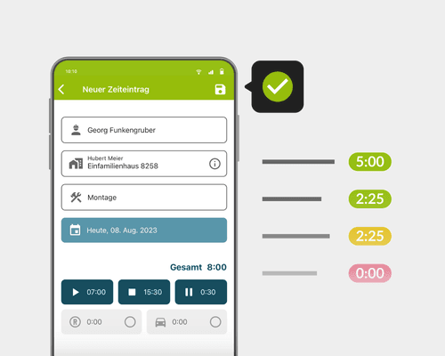 Mobile Zeiterfassung mit Handwerk App
