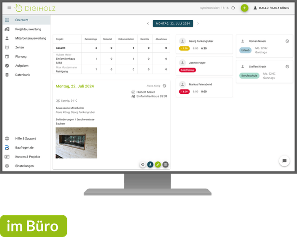 Digiholz WebApp am PC